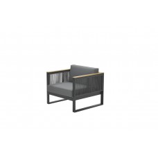 Alain lounge fauteuil c.bl./rope mid gr. Ø5mm/mid gr